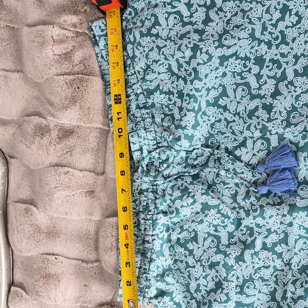 J. Jill Love LinenTeal Floral High Waist Shorts M - Picture 4 of 8